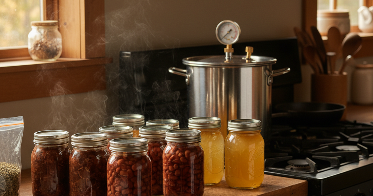Pressure Cooker Canning: How to Preserve Meat, Beans, and Soups for Long-Term Emergency Food Storage