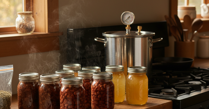 Pressure Cooker Canning: How to Preserve Meat, Beans, and Soups for Long-Term Emergency Food Storage